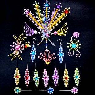 特价120一套小正凤戏剧头饰配件DIY戏曲小姐头饰配件片子石耳边