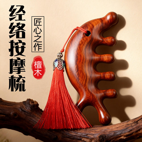 头皮经络五齿按摩梳刮痧圆齿梳
