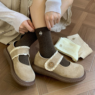 金属egg袜子女时尚 百搭麻花纹中筒袜无骨抗菌微压堆堆袜韩系袜子