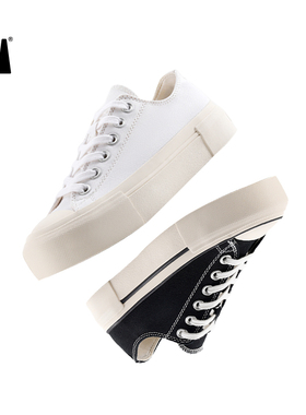 veemes微迷正品四季百搭低帮经典帆布鞋男女增高厚底小白鞋休闲鞋