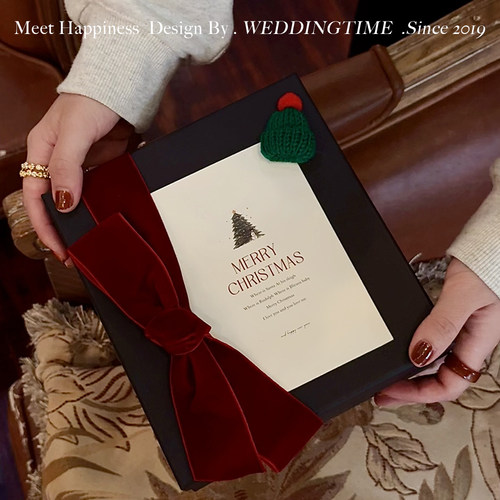 圣诞节礼物盒高级丝绒礼品盒商务美业服装活动客户答谢礼物