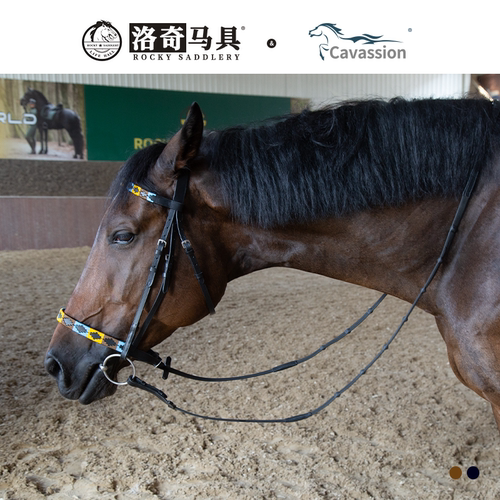 Cavassion 橡胶防滑 牛皮缰绳马匹训练装备 8218132
