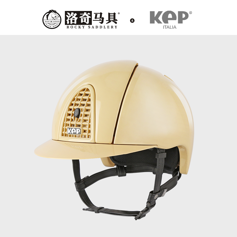 意大利KEP马术头盔可调节明黄色儿童成人骑士装备洛奇马具8101253