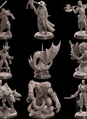 【异兽收藏家】构造 龙 乌贼 女妖 地狱犬  DND桌游跑团棋子模型