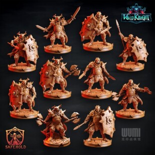 【不死骑士】亡灵 剑士 盾卫 斧手 矛手 骑士 DND桌游棋子模型