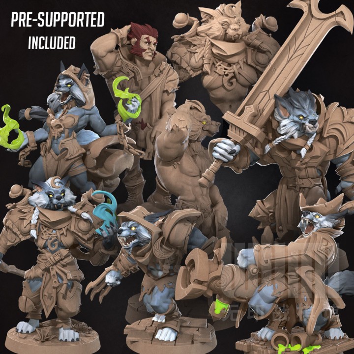 狼人吟游诗人德鲁伊桌游模型