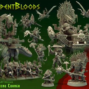 【蜥蜴人】神殿守卫 翼龙骑 领主牧师 中古战争锤神棋子桌游模型