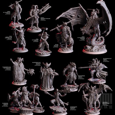 【龙蚀】龙裔 狗头 人族 死骑 英雄 死灵法师DND跑团桌游棋子模型