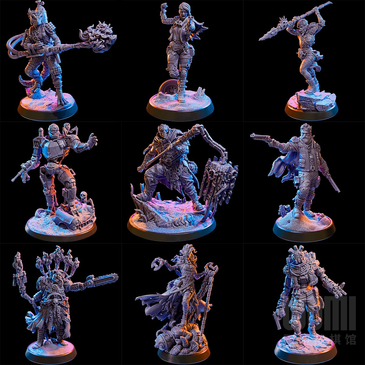 【反叛战争】机器人 蜥蜴人 枪手 傀儡师科幻DND桌游跑团棋子模型