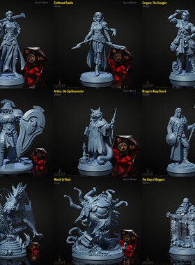 【龙堡盗窃】人类 精灵 矮人 半兽人 构装体 DND桌游跑团战棋模型