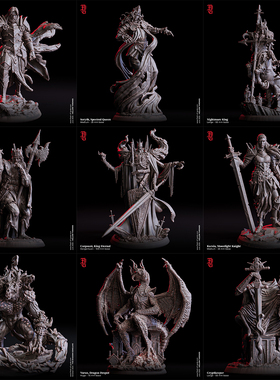 【虚空王座】人类 食尸鬼 不死 骑士 圣武士 DND棋子跑团桌游模型