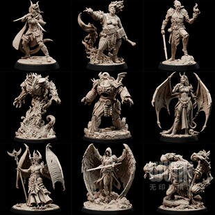 【多方争斗】元素裔 提夫林 元素生物 英雄DND桌游跑团战棋模型