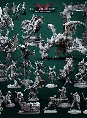 恶魔军团 骑士魅魔 伤兵龙与地下城dnd跑团桌游棋子模型 白狼客栈