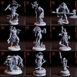 【沼泽】野蛮人提夫林术士 蟾蜍鳄鱼兽人蛇人 场景船 DND棋子跑团