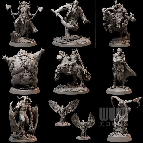 【硫磺地狱】人类 天使 恶魔 魔鬼 矮人 骑士DND桌游跑团战棋模型