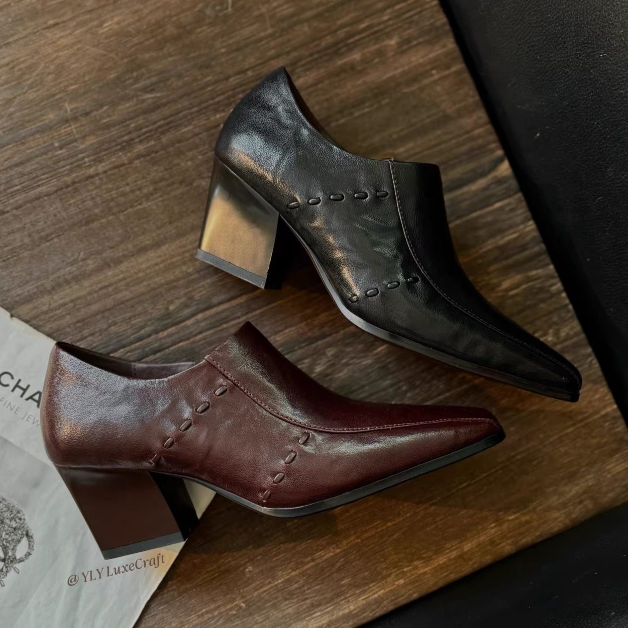 2798-5818法式复古高跟羊皮深口单鞋女春季新款百搭方头通勤皮鞋,女鞋,深口单鞋,淘宝优惠券,粉丝福利购,淘宝优惠卷