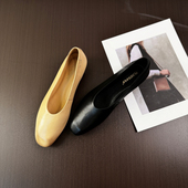 粗跟中跟小方头皮鞋 B383 通勤上班 可穿真皮大码 女鞋 536单鞋 女四季