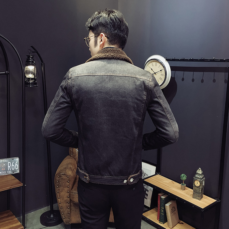 2023秋冬新品牛仔外套韩版修身加绒加厚牛仔夹克男B248-NZ01P130,男装夹克,电商B248