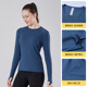春秋新款 运动健身内搭上衣 女士打底瑜伽服户外跑步速干冰丝长袖