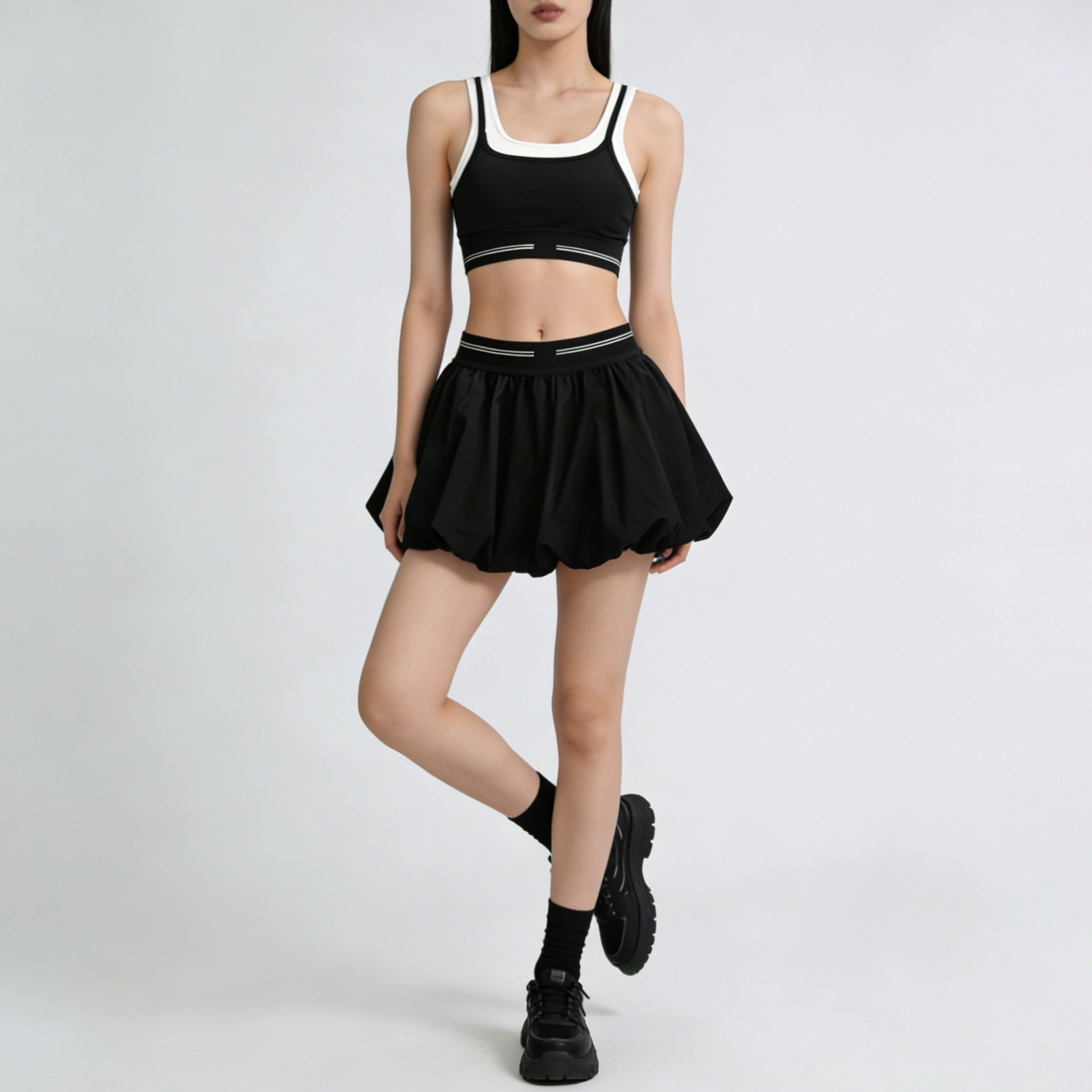 新品高弹瑜伽套装速干健身服跑步训练套装高尔夫户外运动套装