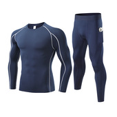 长裤 户外跑步篮球训练服高弹速干打底长袖 男士 健身运动紧身衣套装