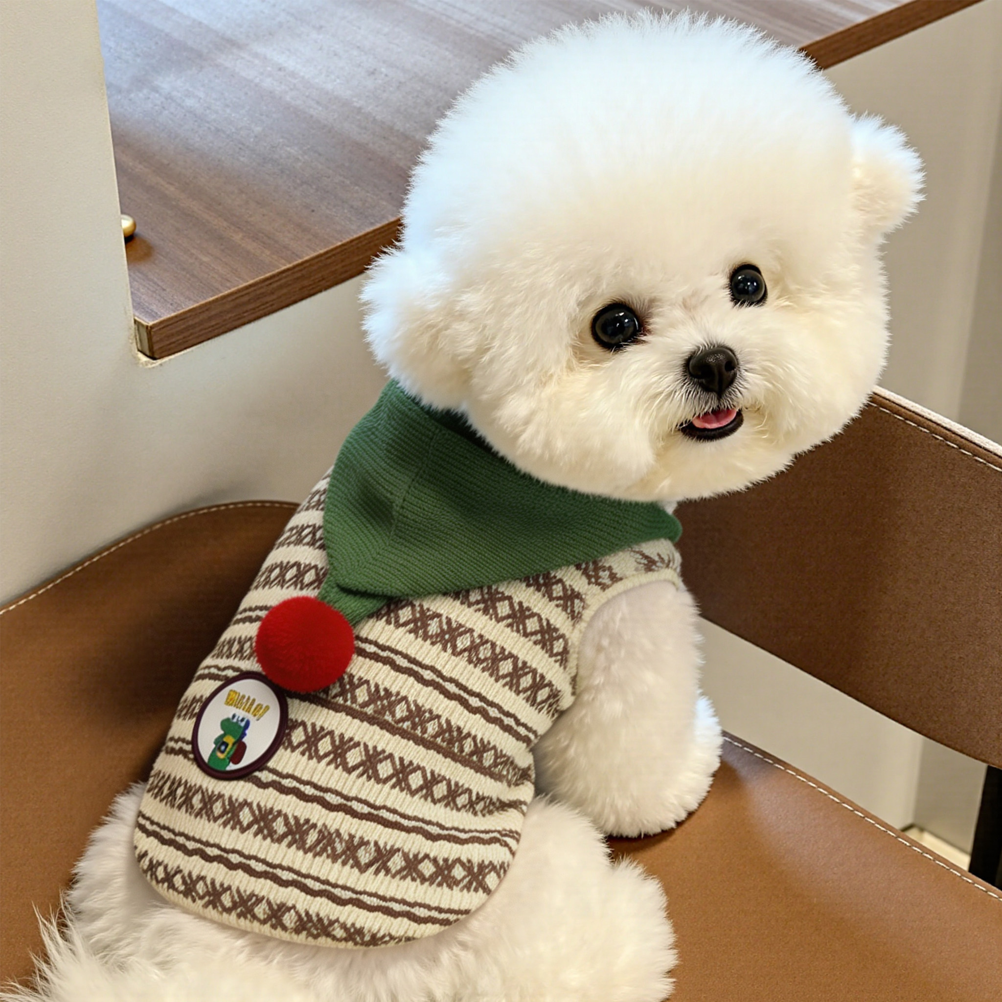 秋冬季宠物狗狗高颜值条纹带帽马狗宠物服装/雨衣