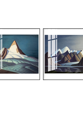 简约现代风山峦铝合金外框油画