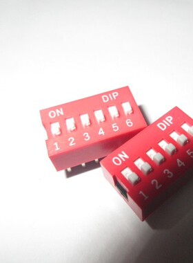 晟记（红色）DS-06 拨码开关 6位 开关 2.54MM间距 12脚 平拨开关