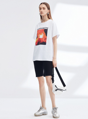 cantomotto雾道【凉爽丝光棉】夏季商场同款绚烂烟火印花圆领T恤