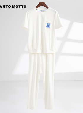 【圆领休闲套装】cantomotto雾道圆领T恤搭配小直筒休闲裤
