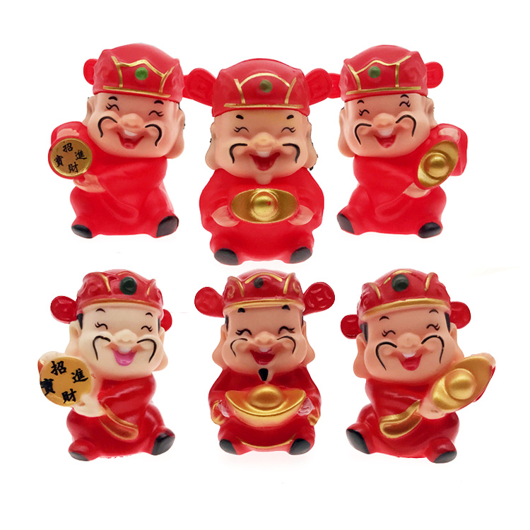 塑料搪胶铜钱金元宝财神爷蛋糕装饰摆件 生意兴隆开业祝贺蛋糕用