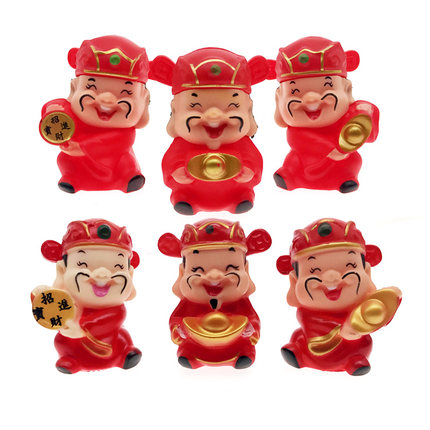 塑料搪胶铜钱金元宝财神爷蛋糕装饰摆件 生意兴隆开业祝贺蛋糕用