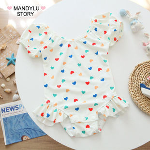 2025新款 女童宝宝游泳衣女宝2岁一岁小月龄开裆洋气可爱婴儿泳衣