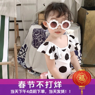 只有100码 泳衣儿童女宝宝连体吊带游泳衣a类速干可爱女童游泳衣