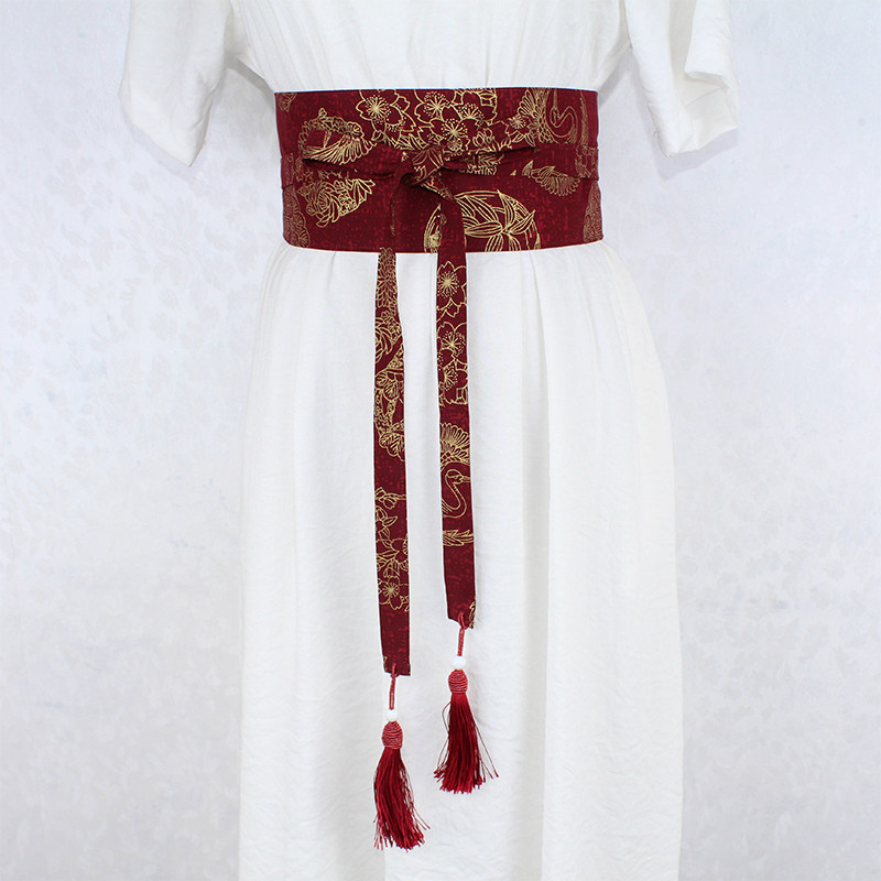 烫金印花流苏腰带汉服古风