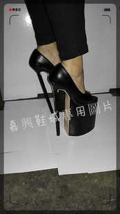 有大码 LX1b 60高跟鞋 黑色纳帕哑光仿皮性感前露趾25