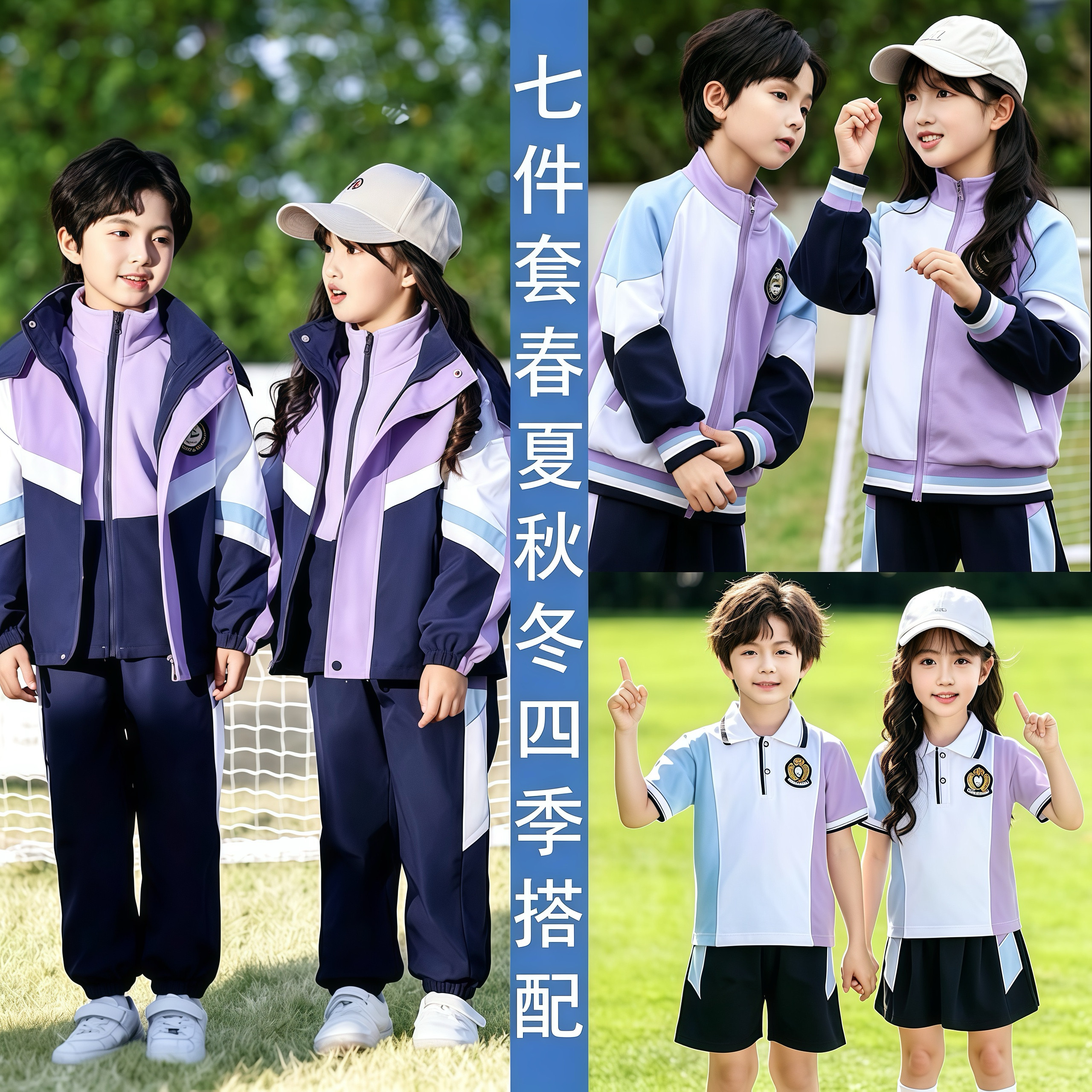 小学生校服冲锋衣一年级幼儿园园服春秋装儿童班服运动服秋冬套装