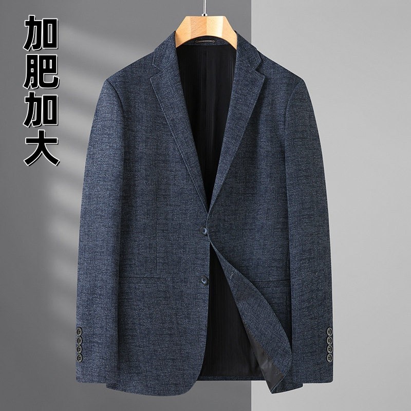 中老年爸爸西装加肥加大胖人西服