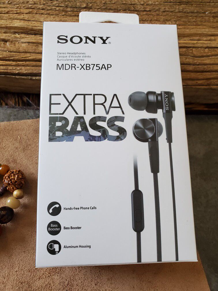 sony/索尼 mdr-xb75ap 有线耳机入耳式线控带麦k歌重低音炮监听