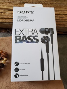 XB75AP Sony MDR 有线耳机入耳式 索尼 线控带麦K歌重低音炮监听