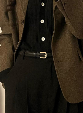 腰带女设计感小众配牛仔裤皮带装饰百搭咖啡色时尚学生男女款裤带