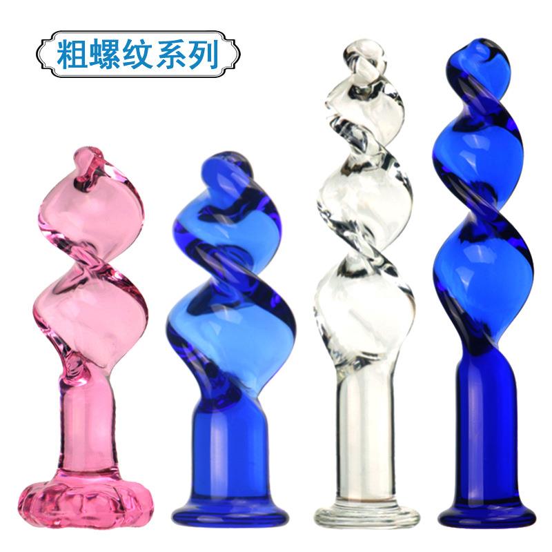螺旋异形透明按摩棒玻璃舒缓门塞扩舒缓另类按压玩具局部穴位器抚