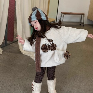 女童外套女款秋季2025新款秋冬装女宝宝独特洋气时髦儿童毛毛衣服