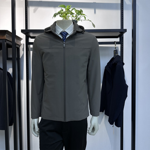 牛奶丝！可脱卸帽子！春季新品商务休闲拉链门襟弹力男士夹克朗弈