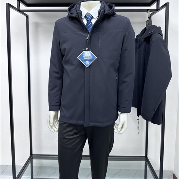 冬季白鸭绒商务休闲帽子羽绒服男