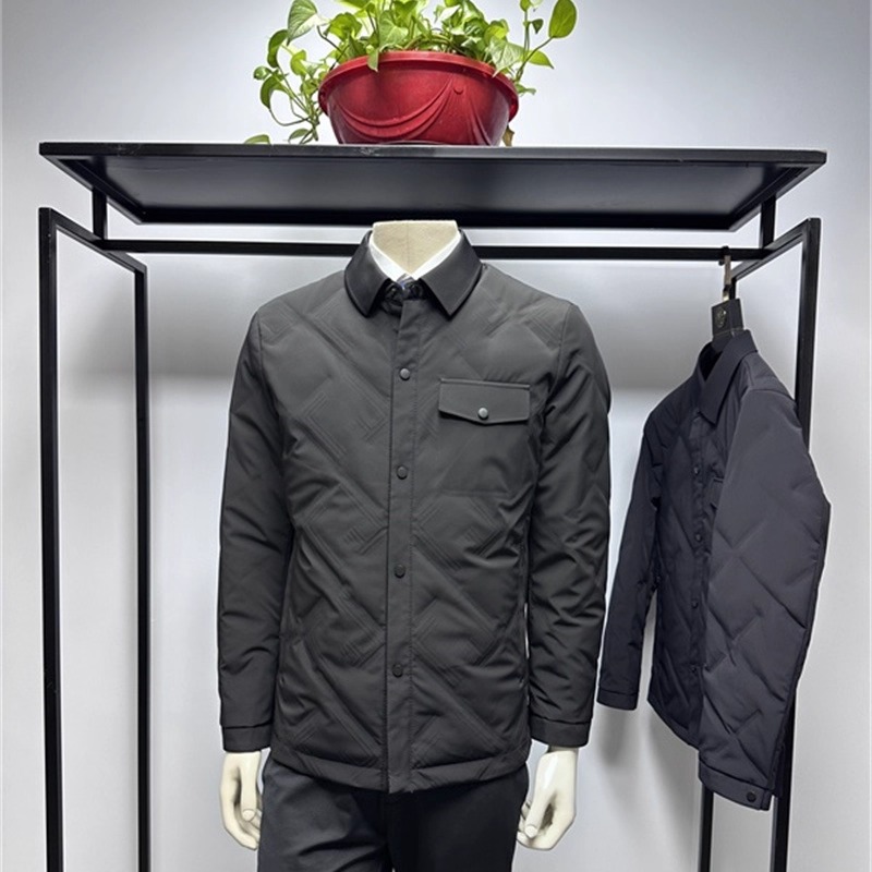 主推25年冬季新品轻薄款商务休闲翻领白鸭绒男士羽绒服外套铭盛缘