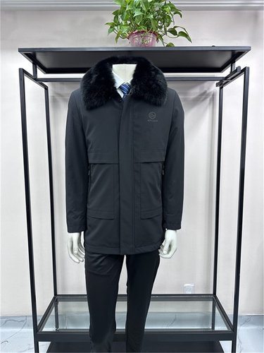 铭盛缘男士派克服獭兔毛狐狸毛领