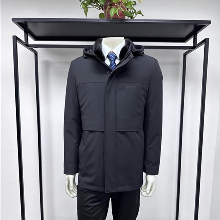 派克服男士可脱卸帽子獭兔毛内胆