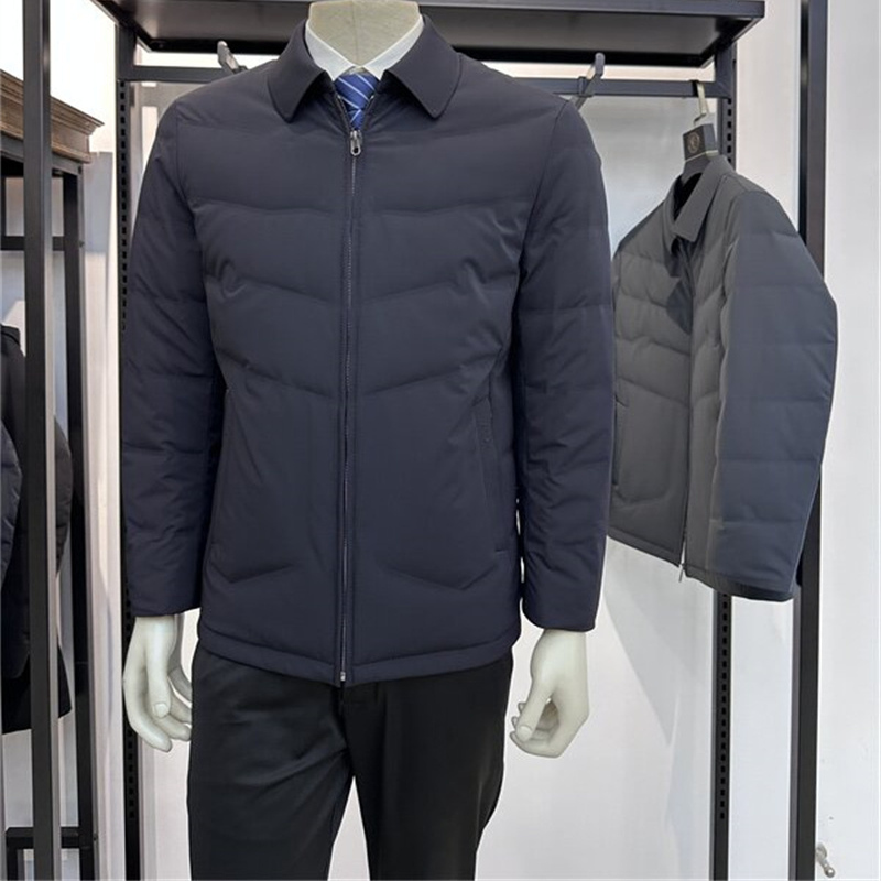 鹅绒内胆2025年冬季新品商务休闲立领牛奶丝面料男士鹅绒服铭盛缘