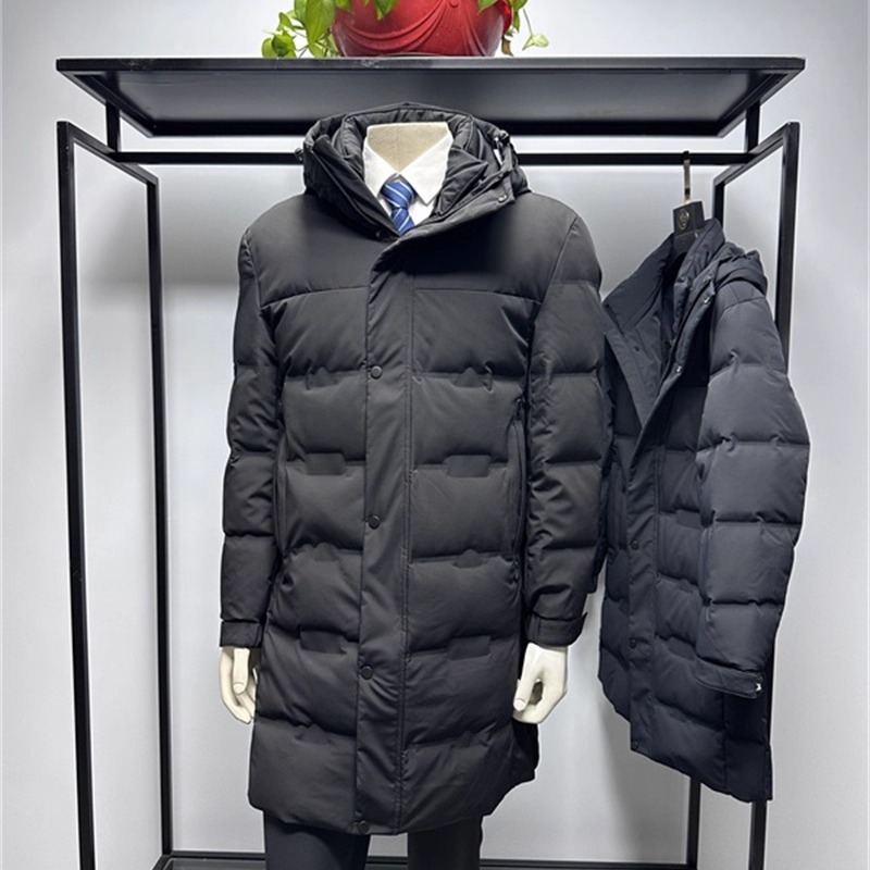 直充绒中长款连帽厚款羽绒服